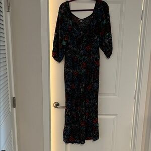 Elegant Multicolor Floral Long Sleeve jumpsuit